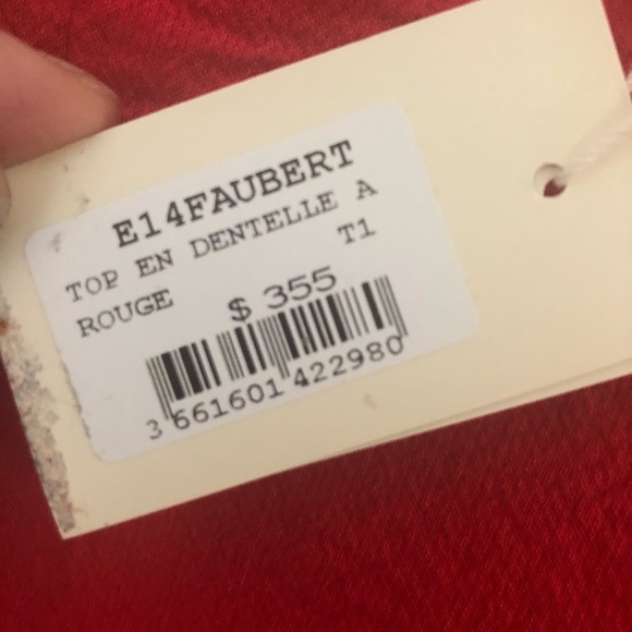 NEW WITH TAGS Maje red lace top - Picture 4 of 4